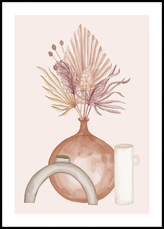 Watercolor Autumn Dry Bouquet Poster