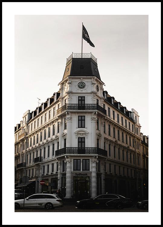 Copenhagen Historic Building Evening Poster