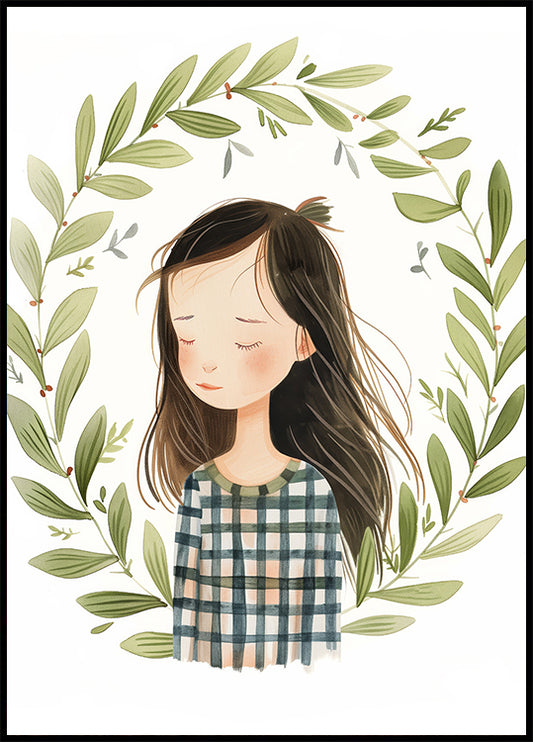Peaceful Girl Illustration Poster