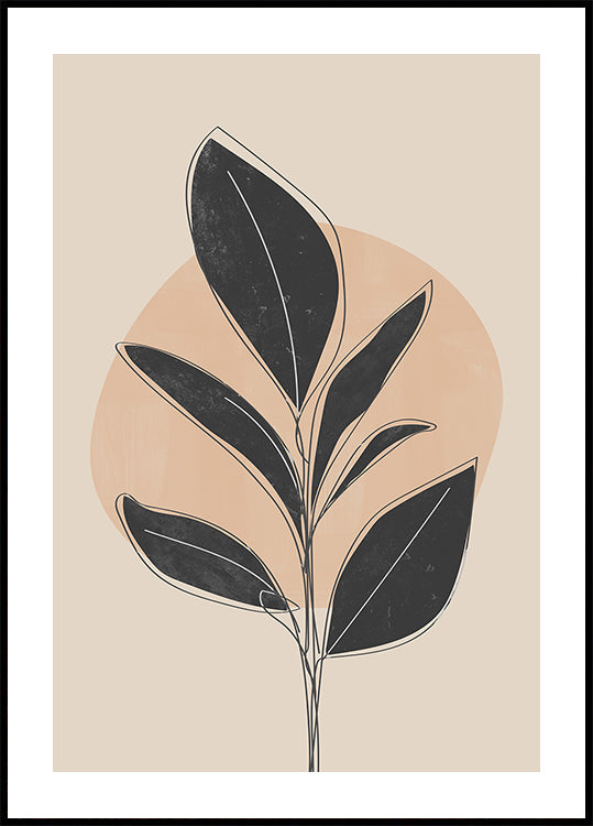 Black Abstract Plant Poster