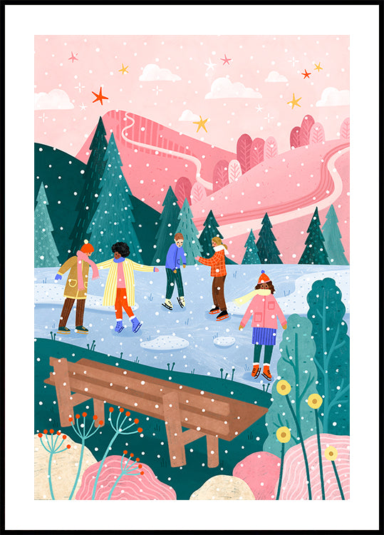 People Ice Skating Poster