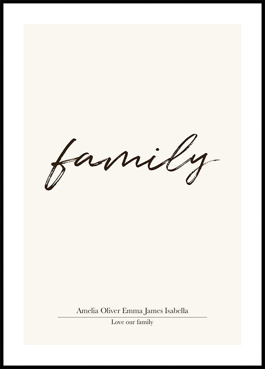 Minimalist Family Names Poster