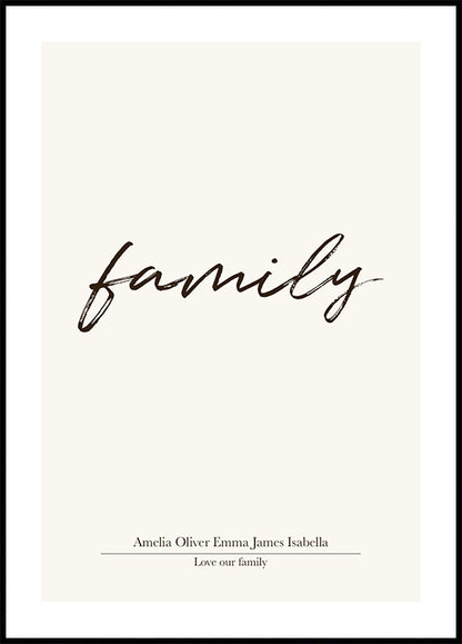 Minimalist Family Names Poster
