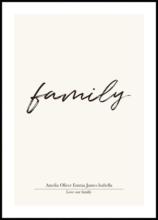 Minimalist Family Names Poster