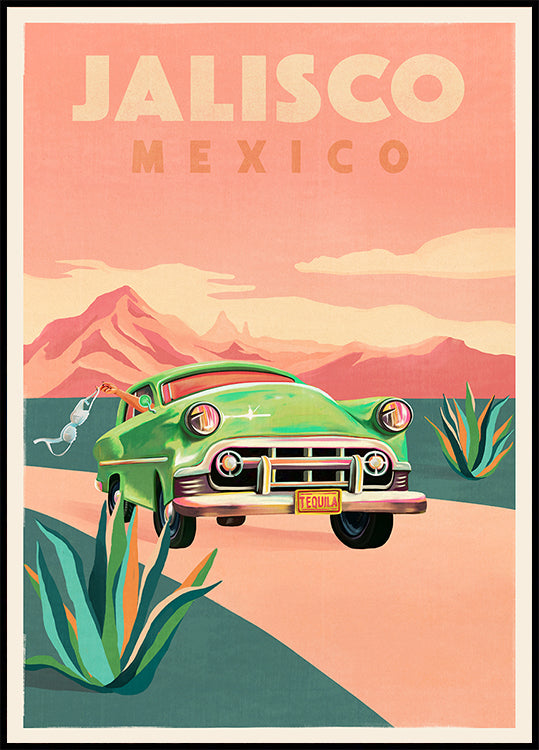 Jalisco Mexico Vintage Travel Poster
