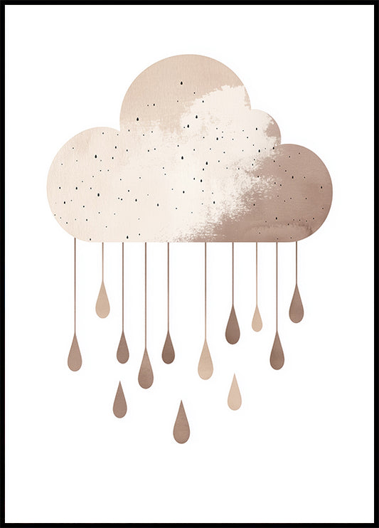 Minimalist Rainy Cloud Poster