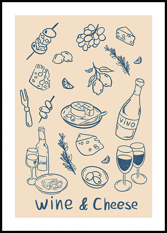 Wine & Cheese Poster