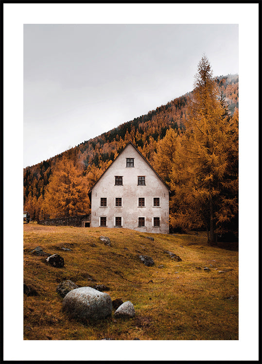 House Near the Autumn Mountains Poster