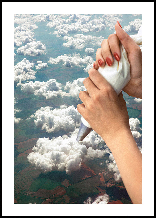 Piping Clouds - Whipped Cream Poster