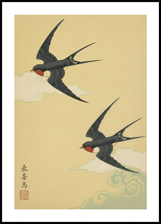 Swallows in Flight Poster