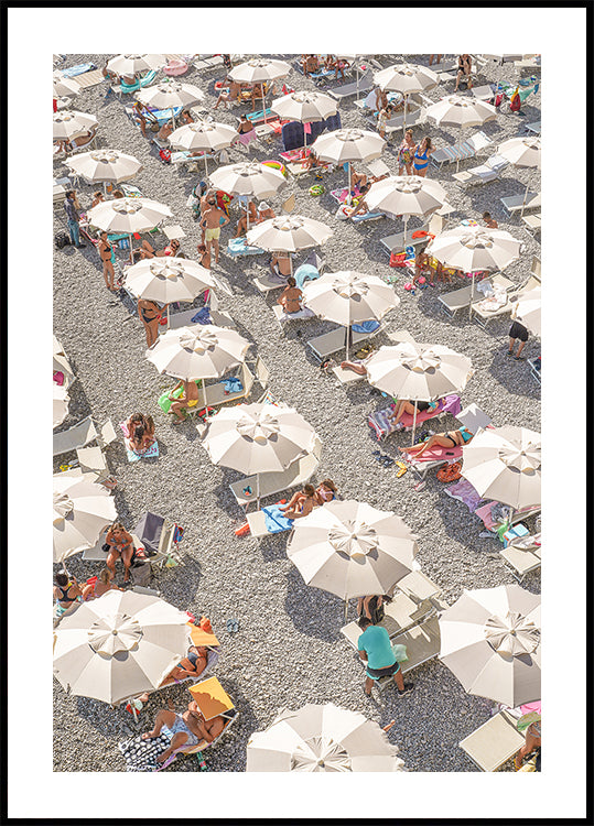 Amalfi Beach Umbrellas Poster
