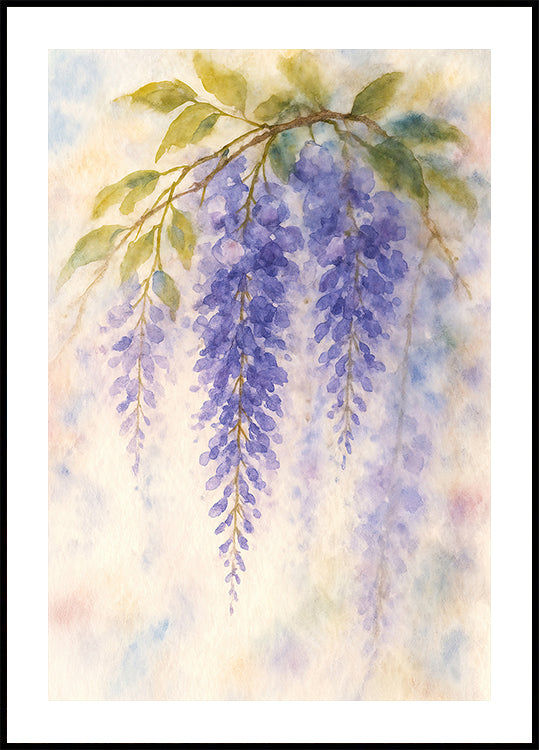 Hanging Wisteria In Soft Pastel Colours Poster