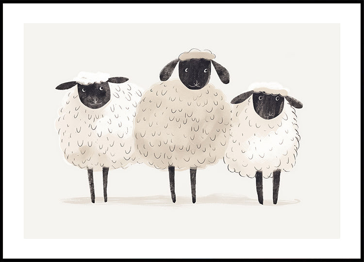 Trio Of Sheep Poster