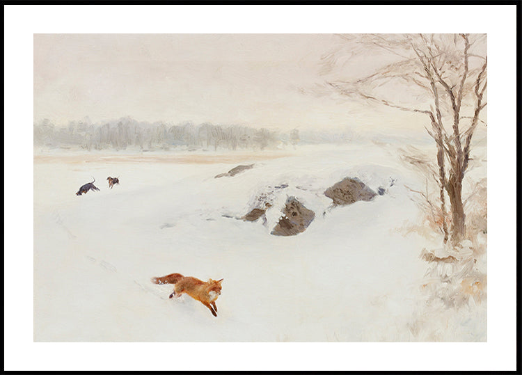 Bruno Liljefors - Hunter On Stand In Winter Landscape 1893 Poster