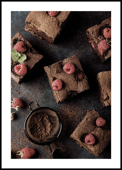 Decadent Chocolate Raspberry Brownies Poster