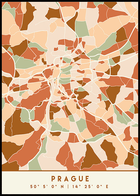 Black Maps Earth Tones 69 Poster