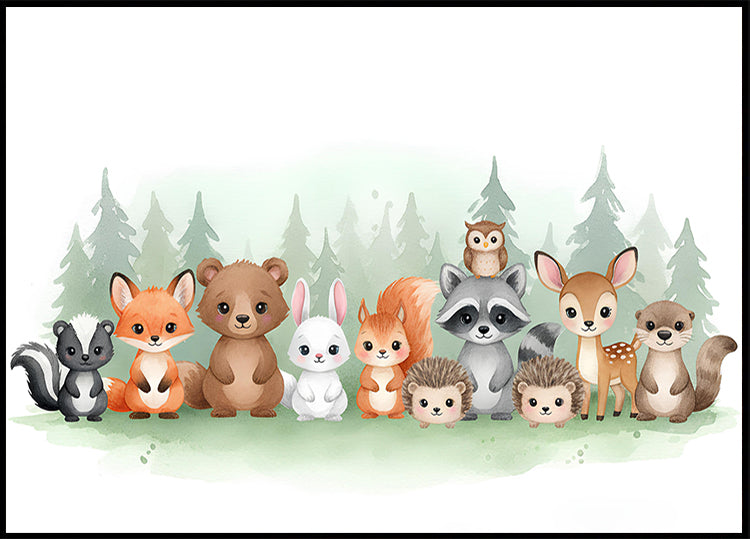 Cute forest animals Poster