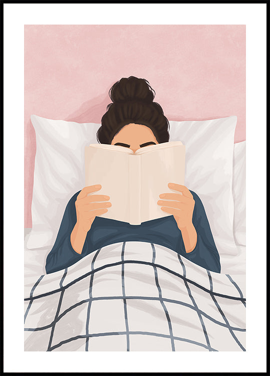 Girl reading a book Poster