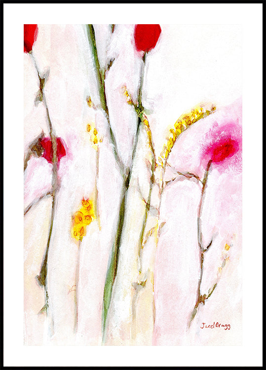 Floral In Orange and Lilac Poster