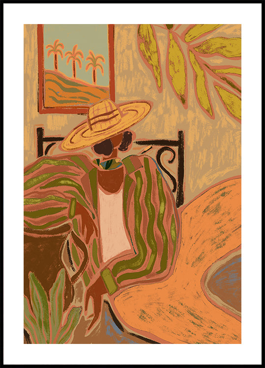 Lady in Stripe Poster