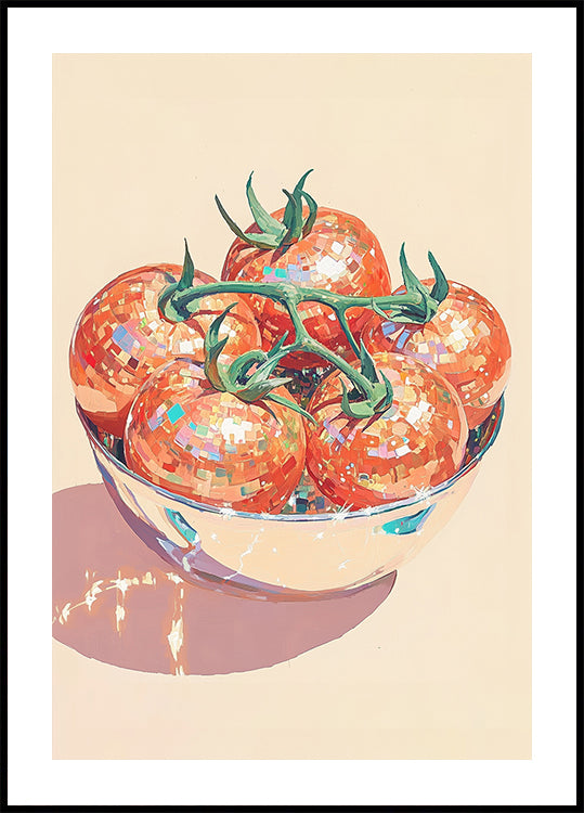 Disco Ball Tomatoes in a Bowl Poster