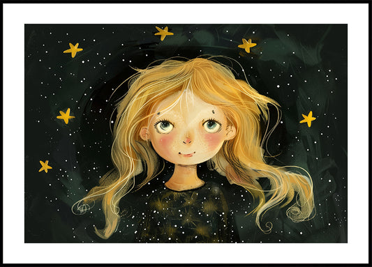 Starry-Eyed Girl, Dreamy Night Sky Poster