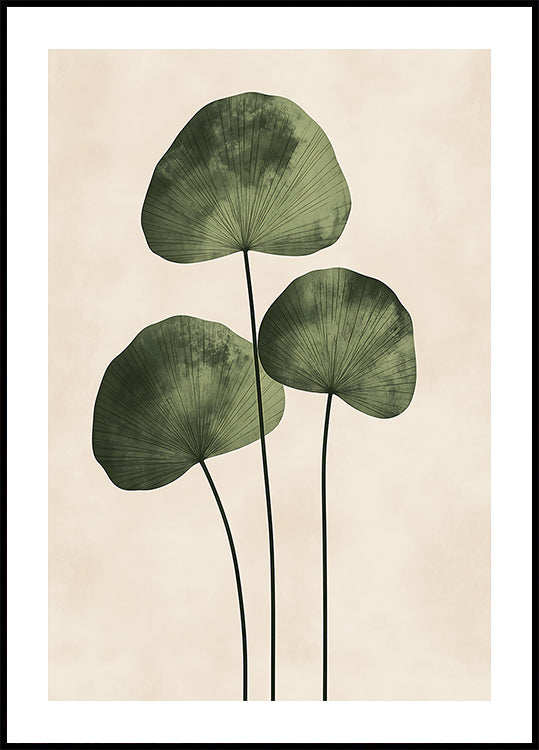 Green Leaves with Delicate Veins Poster