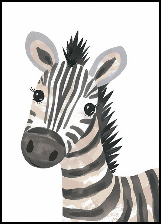 Sweet Zebra With Lashes Poster