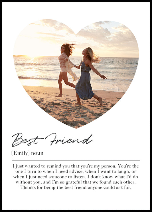 Best Friend, Personalized Photo and Message Poster