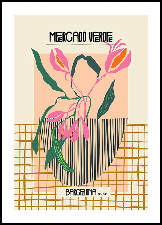 Mercado verde Barcelona Poster