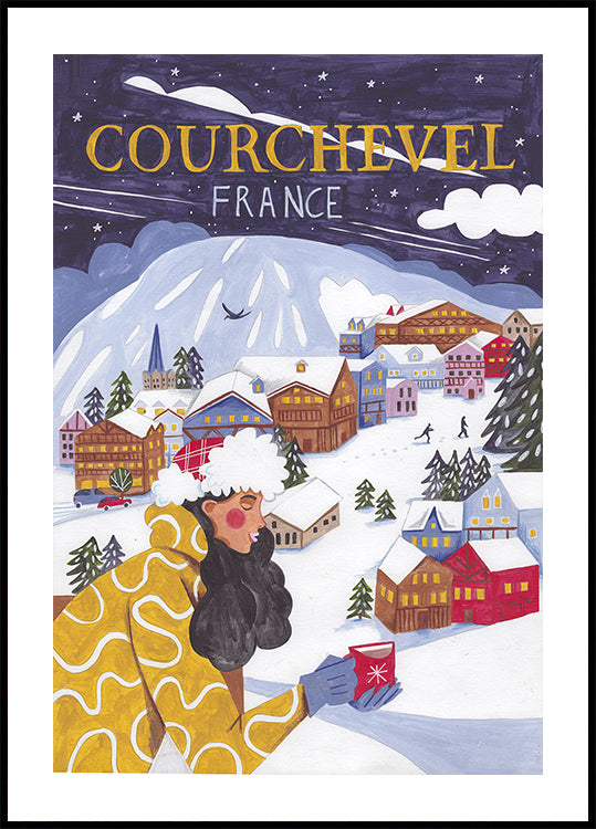 Travel Poster woman in France, Courchevel Poster