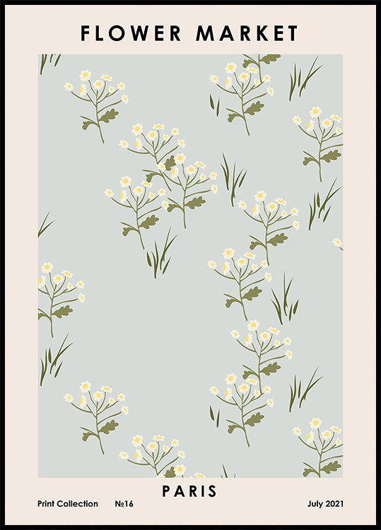 Flower Market Paris Poster