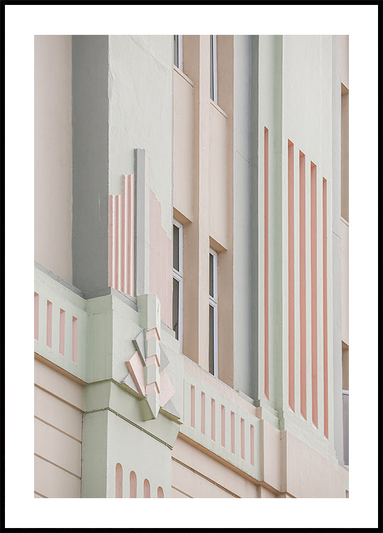 Pastel Facade Geometry Poster
