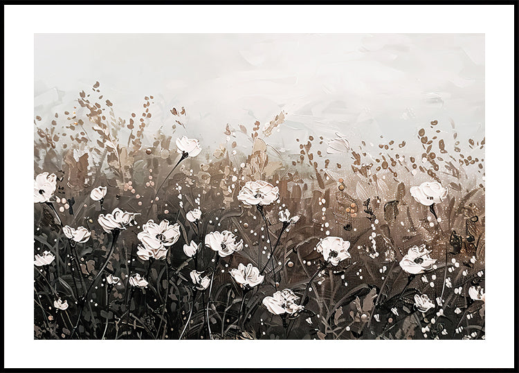 Wildflowers Vintage Landscape Poster