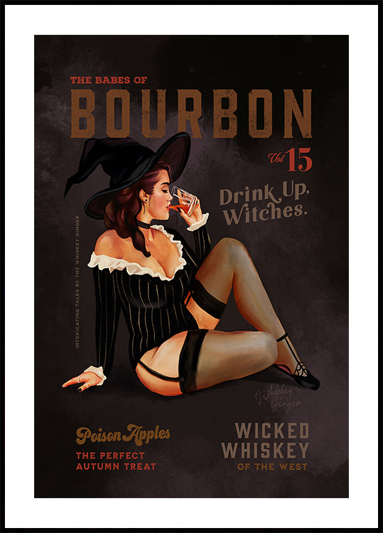 Babes of Bourbon October Halloween Witch Poster