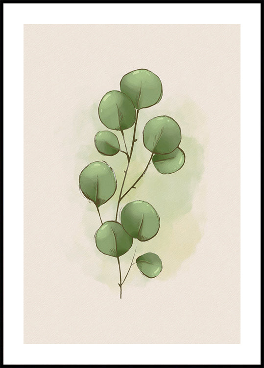 Watercolor Eucalyptus Botanical Poster