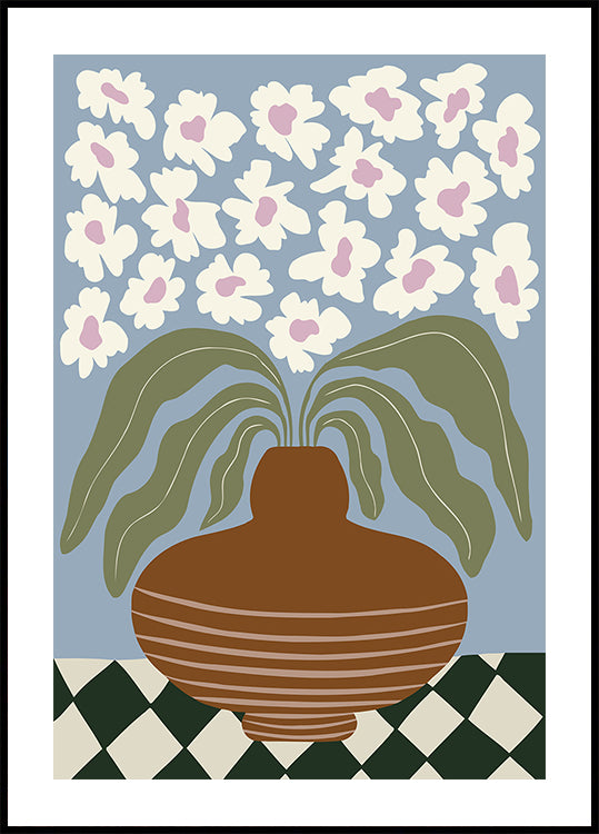 Retro Clay and Flower Poster