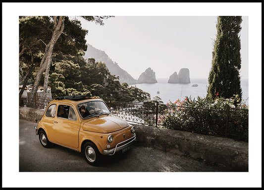 Little Orange Car in Capri Poster