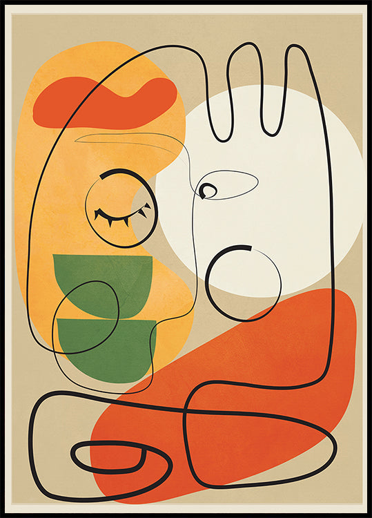 Very Abstract Colorful Portrait Poster