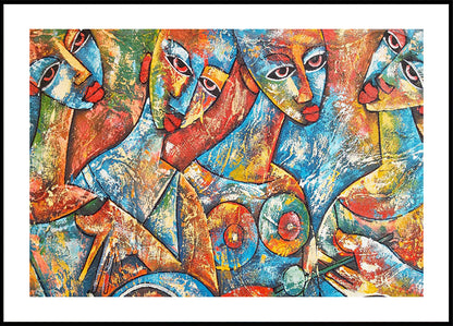 Vibrant Abstract Expressionist Faces Poster