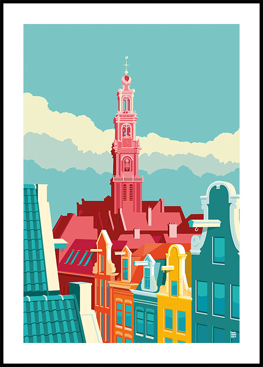 Amsterdam Westerkerk Jordaan Poster