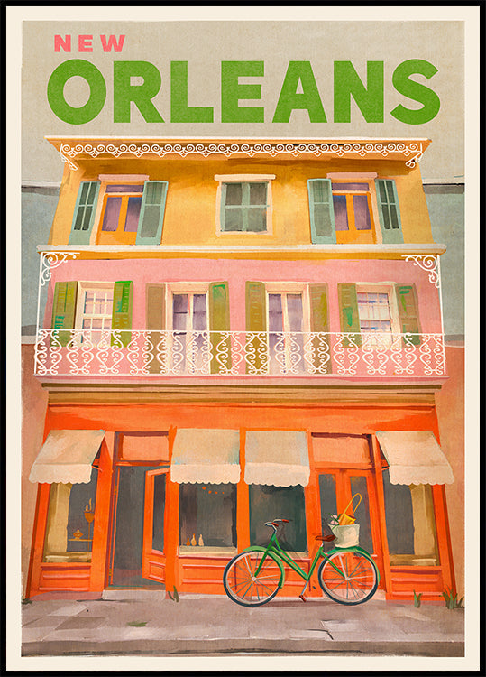 New Orleans Louisiana Vintage Travel Poster