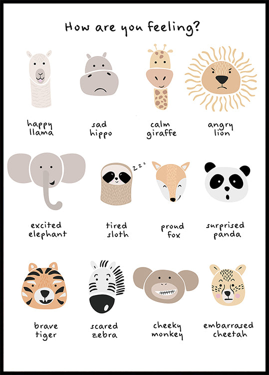 Children's calming meditation emotions print 1