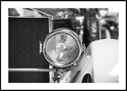 Vintage Elegance, Classic Car Headlamp Poster