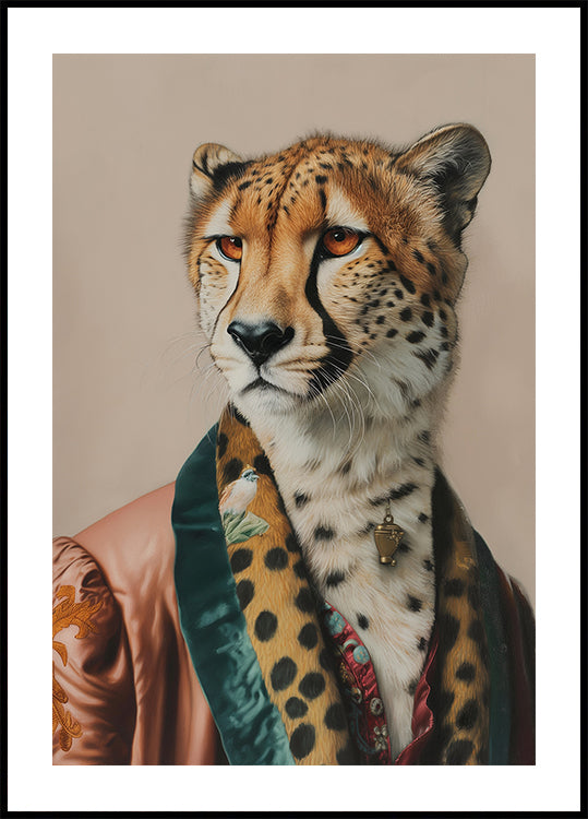 Sir Cheetah In Vintage Clothing Poster