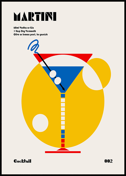 Martini Bauhaus Cocktail Poster