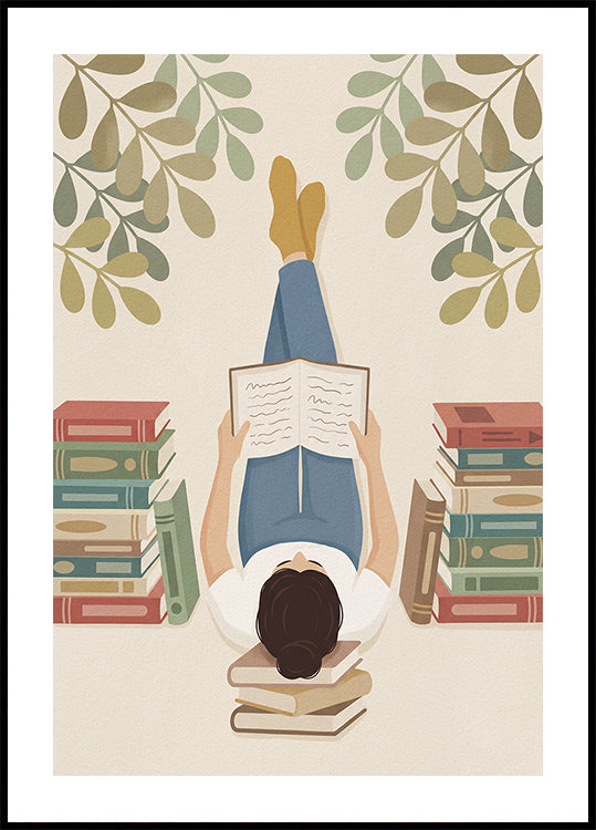 Lying On My Back Reading a Book Poster