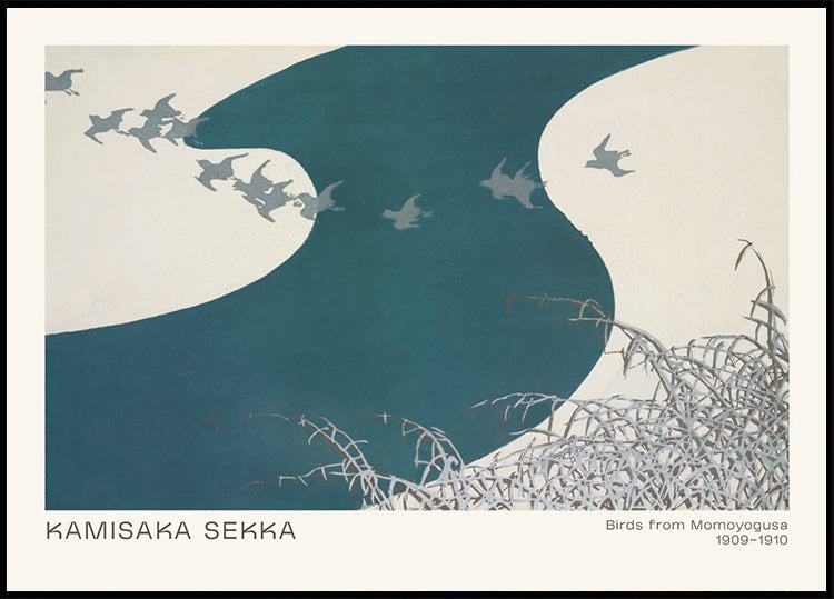 Birds from Momoyogusa, Japanese minimalist nature Poster