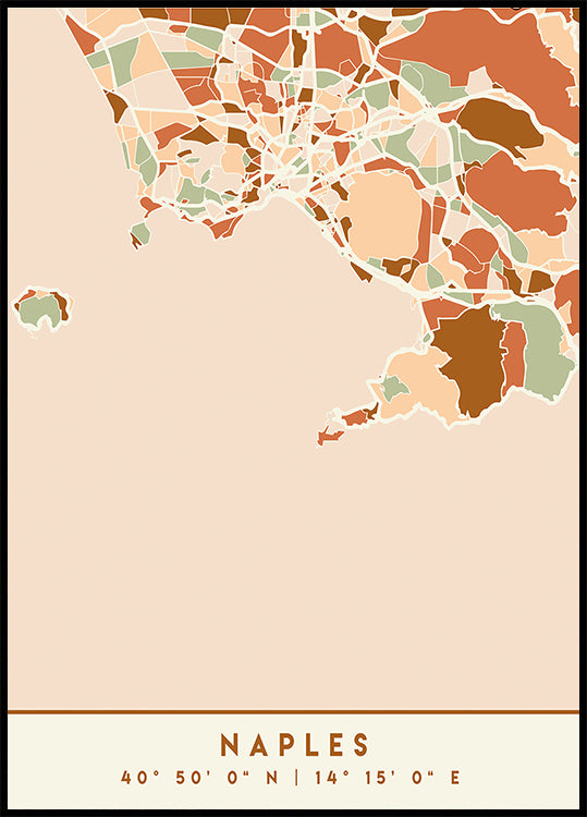 Black Maps Earth Tones 58 Poster