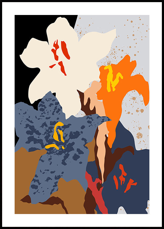 Abstract Lilies Close Up Poster